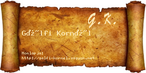 Gálfi Kornél névjegykártya