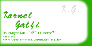 kornel galfi business card